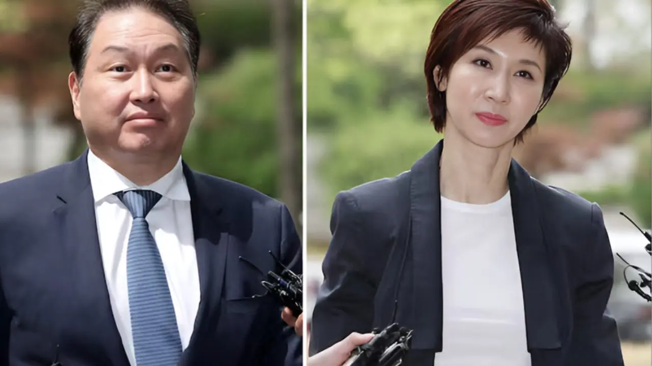 Chey Tae-won, chairman da SK Hynix, e a ex-esposa Roh Soh-yeong (Foto: news1)