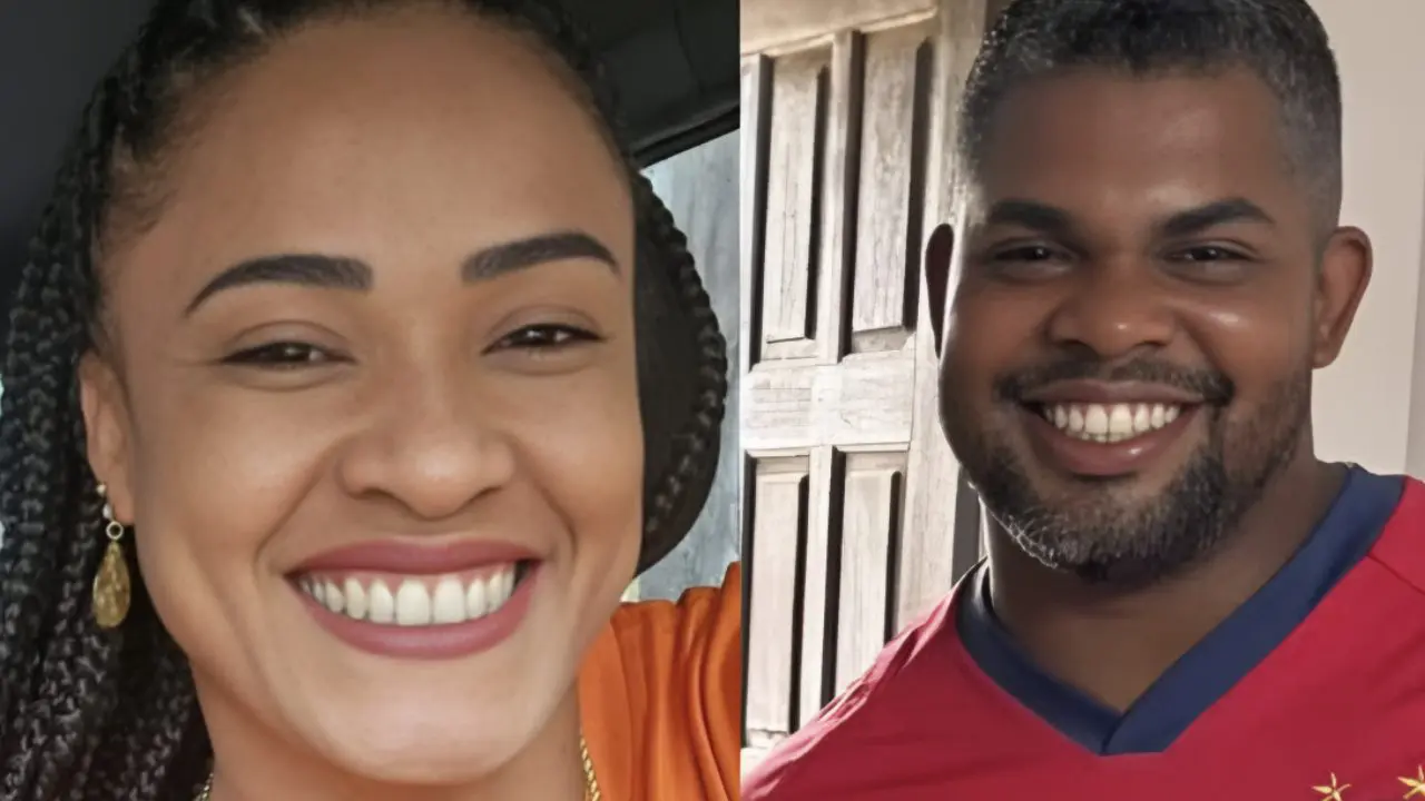 Cabo da Polícia Militar, Celeste Martins Oliveira do Nascimento e João Marcelo Araújo Hermano, também PM  (Foto: Reprodução/Redes Sociais)