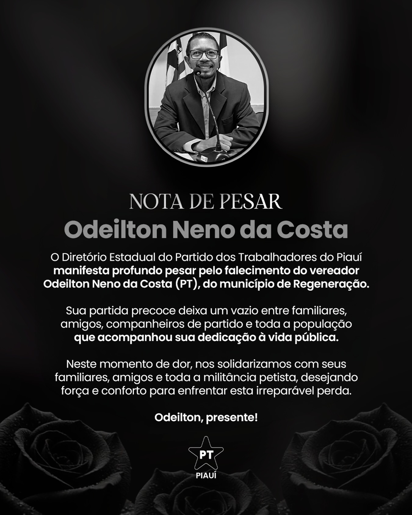 vereador Odeilton Neno da Costa (PT)