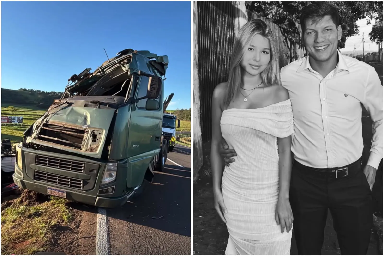 Irmão de influenciadora morre em grave acidente com carreta (Foto: Reprodução/Redes sociais)