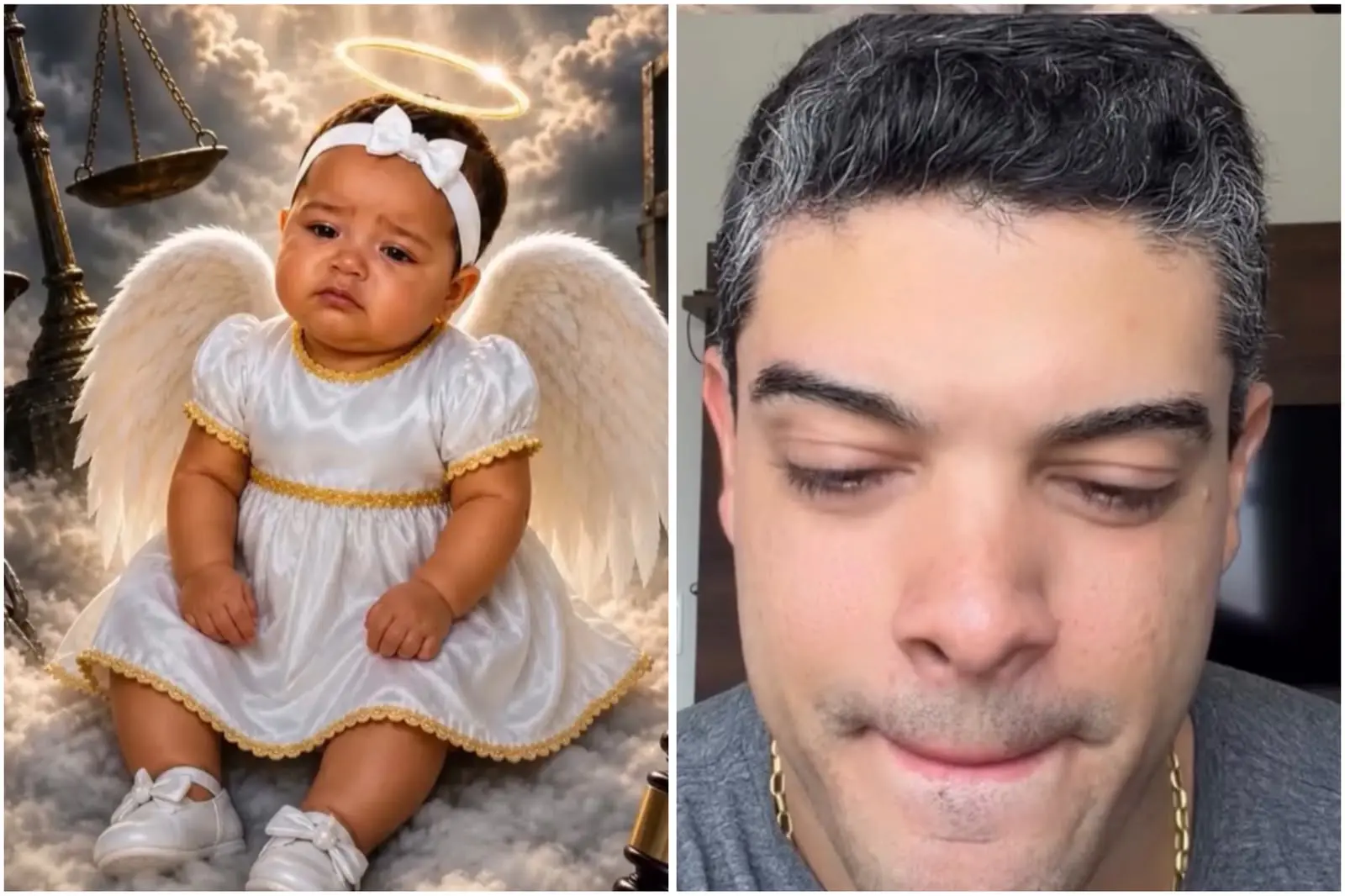 Policial se emociona ao falar sobre morte da bebê Helena (Foto: Reprodução/Redes sociais)