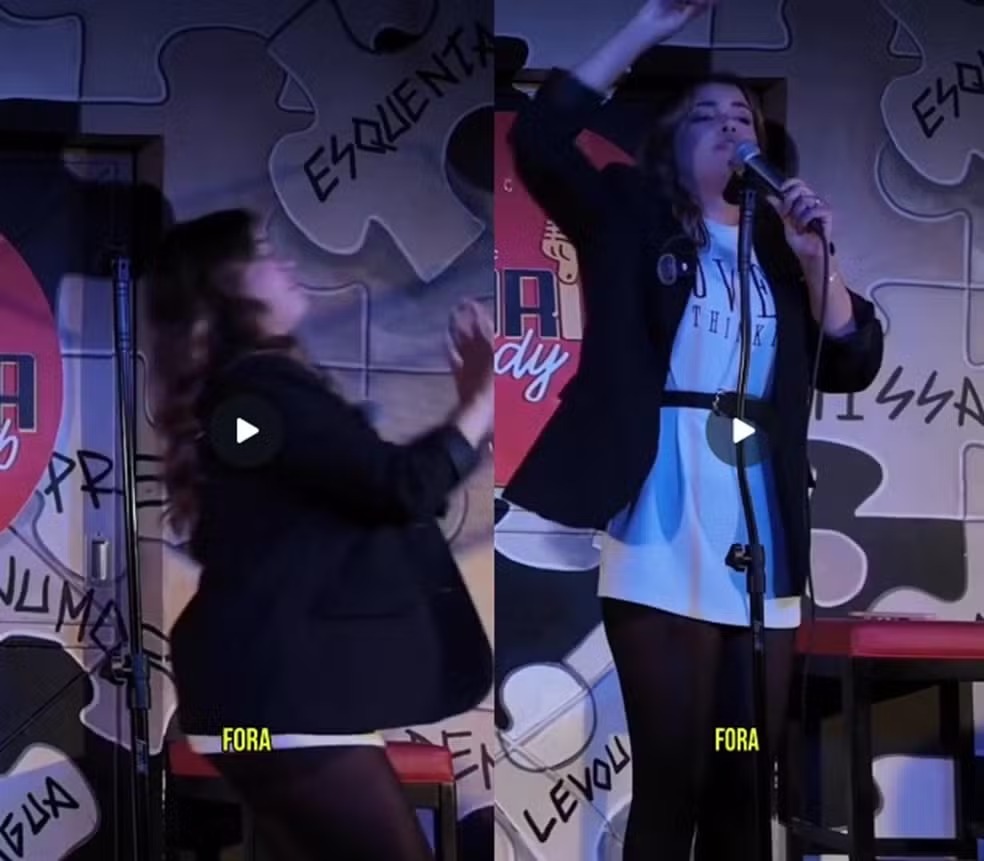 Comediante foi agredida durante show em Florianópolis — Foto: Redes Socias/Divulgação