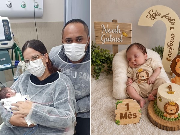 Noah, de um mês, apresentou sinais vitais cerca de 2 horas após ser dado como morto em Rio Claro, SP — Foto: Arquivo Pessoal