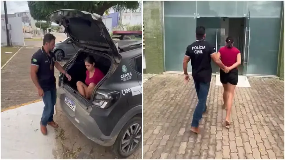 Mulher é presa no Ceará por suspeita de gravar vídeo de sexo com adolescente de 13 anos — Foto: Reprodução