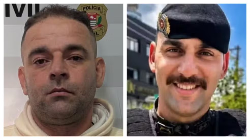 Luis Altino da Silva é suspeito de contratar os homens que atiraram no tenente Ronickson. — Foto: Montagem/g1/Polícia Militar/Reprodução
