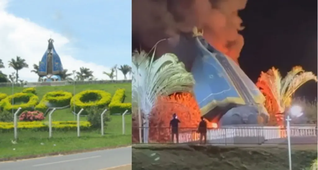 Imagem de Nossa Senhora Aparecida é destruída após incêndio e choca moradores de Goiás