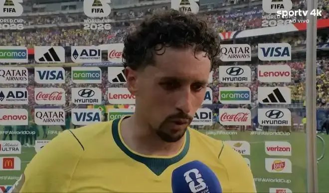 Marquinhos deu entrevista após eliminação (Foto: Reprodução / Sportv)