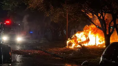 Vídeo registra momento em que Porsche explode após colisão com árvore