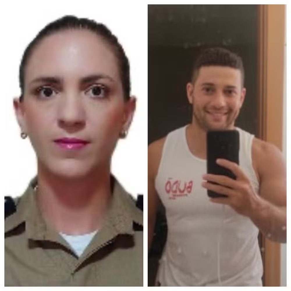 Capitã Michelle Leão Azevedo e sargento Eduardo Abner Pereira de Oliveira
